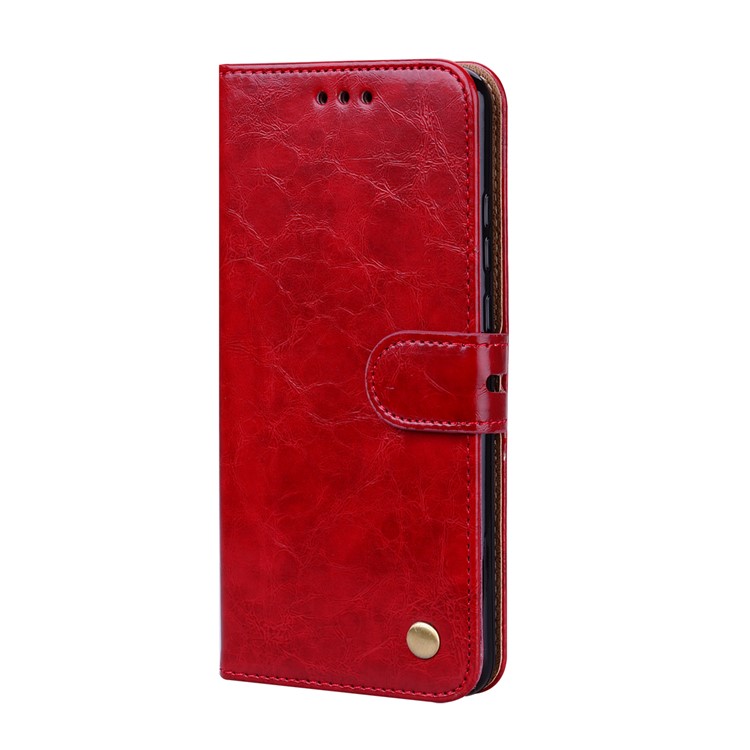 HAT PRINCE Oil Wax PU Leather Stand Protective Cover for Huawei P20 Pro - Red-2