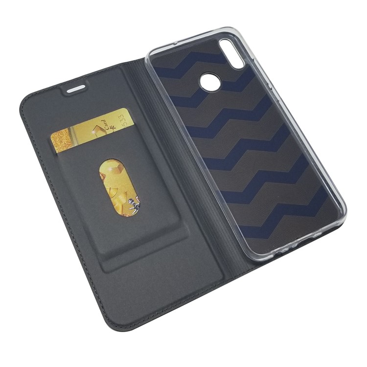 Auto-absorbed Stand Leather Card Holder Mobile Case for Huawei Honor 8X / Honor View 10 Lite - Black-5