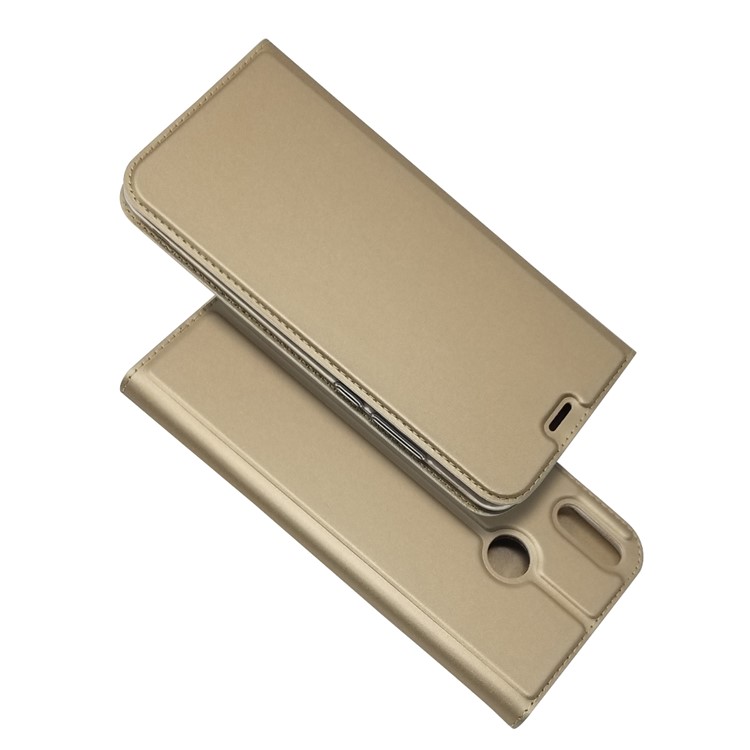 Auto-absorbed Stand Leather Card Holder Mobile Shell for Huawei Honor 8X / Honor View 10 Lite - Gold-1