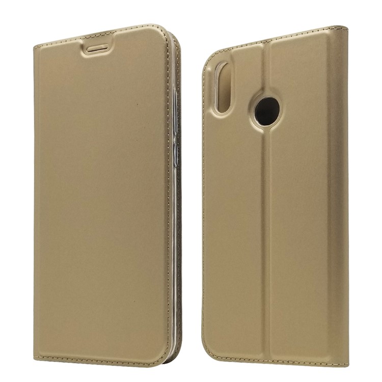 Auto-absorbed Stand Leather Card Holder Mobile Shell for Huawei Honor 8X / Honor View 10 Lite - Gold-2