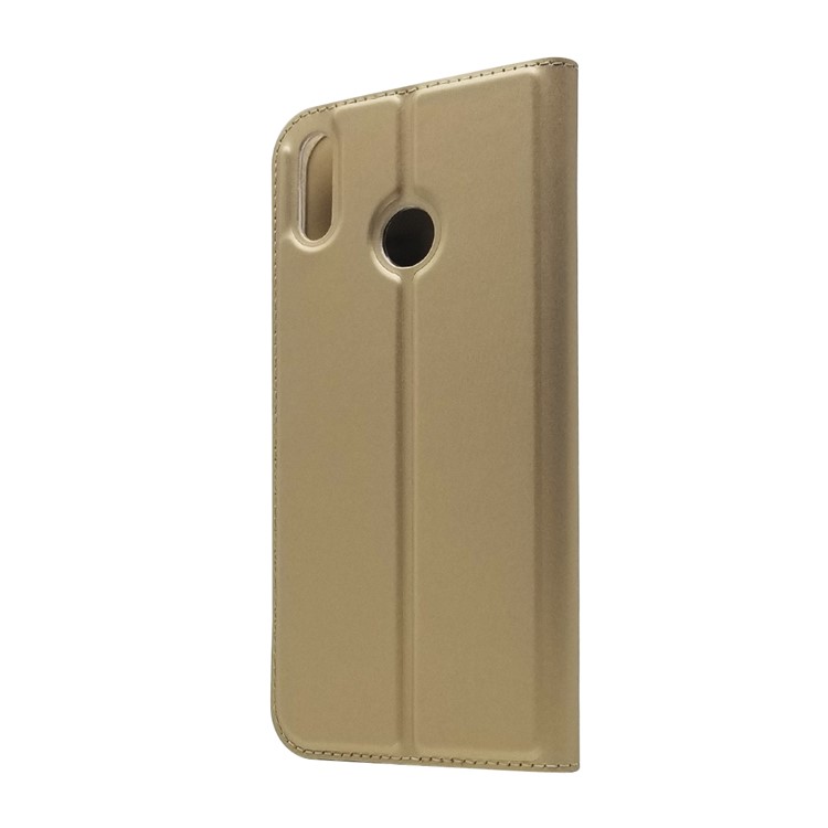 Auto-absorbed Stand Leather Card Holder Mobile Shell for Huawei Honor 8X / Honor View 10 Lite - Gold-8