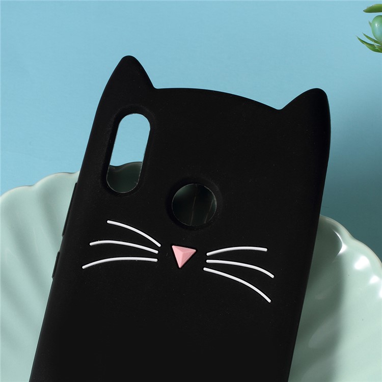 3D Moustache Cat Silicone Case for Huawei nova 3 - Black-2