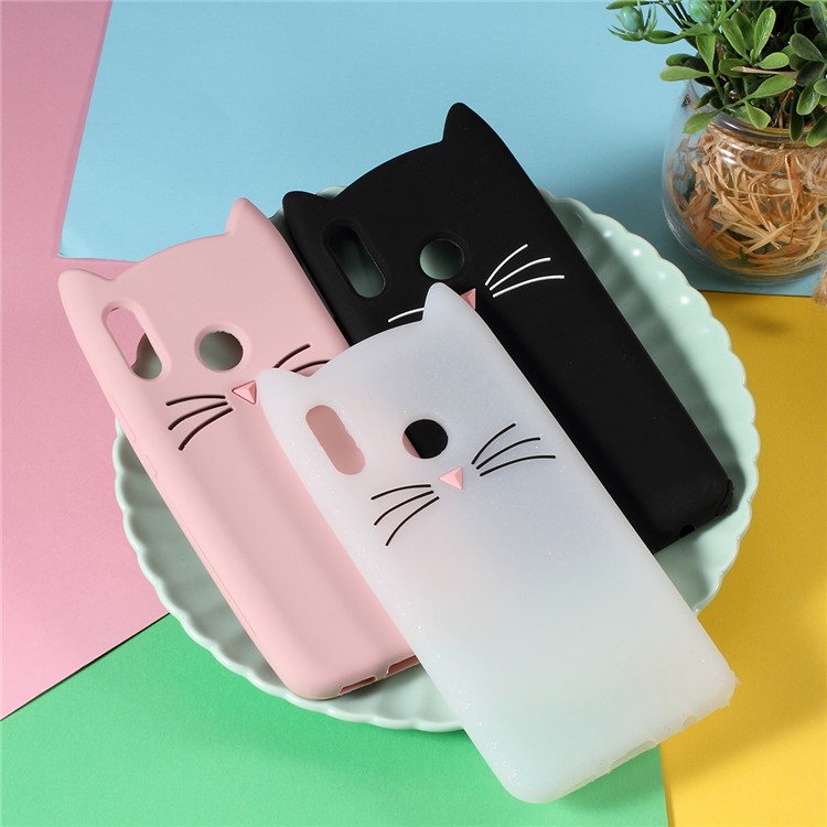 3D Moustache Cat Silicone Case for Huawei nova 3 - Black-6