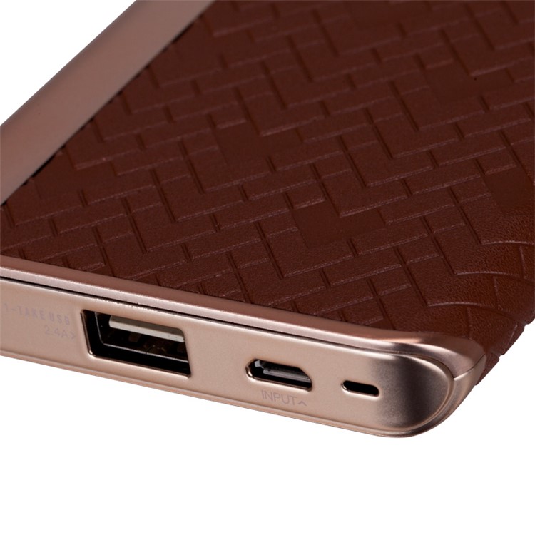 MOMAX MFI Certified iPower Elite+ 2.4A 8000mAh Power Bank Battery Charger Cowhide Leather Skin - Brown-10