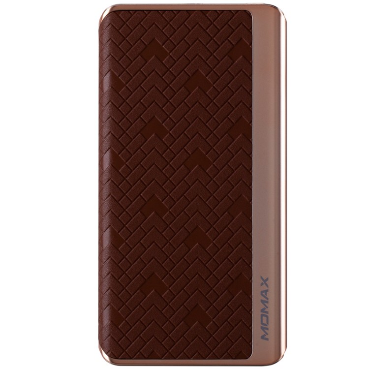 MOMAX MFI Certified iPower Elite+ 2.4A 8000mAh Power Bank Battery Charger Cowhide Leather Skin - Brown-2