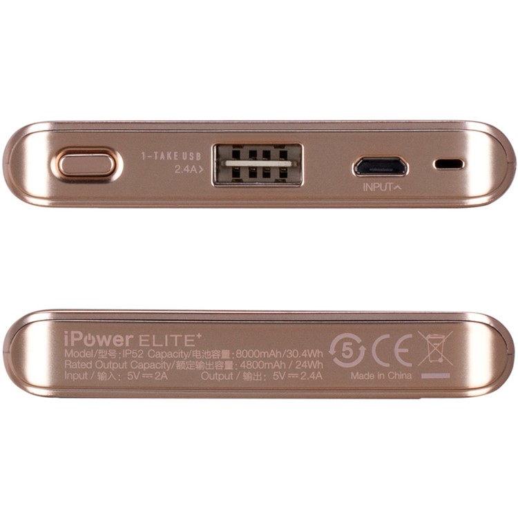 MOMAX MFI Certified iPower Elite+ 2.4A 8000mAh Power Bank Battery Charger Cowhide Leather Skin - Brown-7