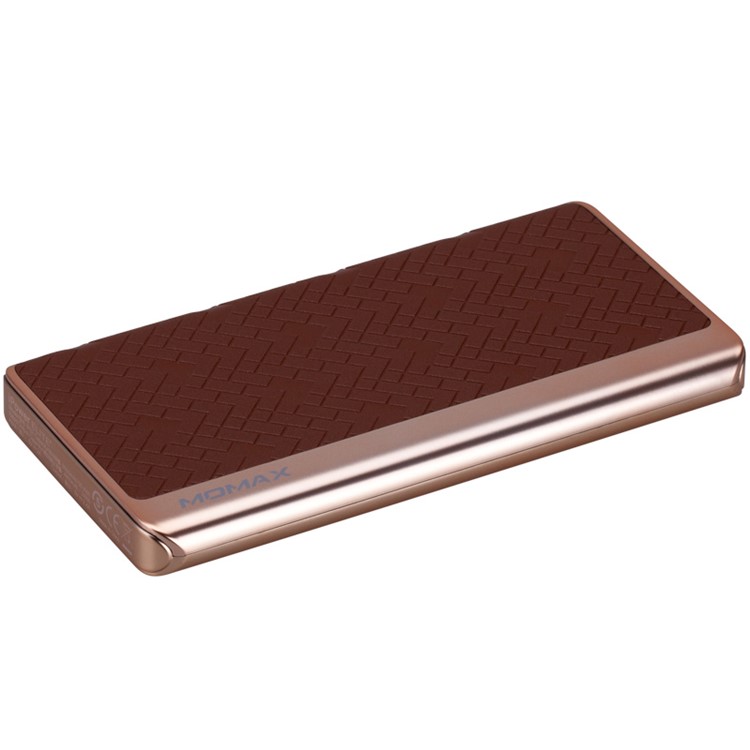 MOMAX MFI Certified iPower Elite+ 2.4A 8000mAh Power Bank Battery Charger Cowhide Leather Skin - Brown-9