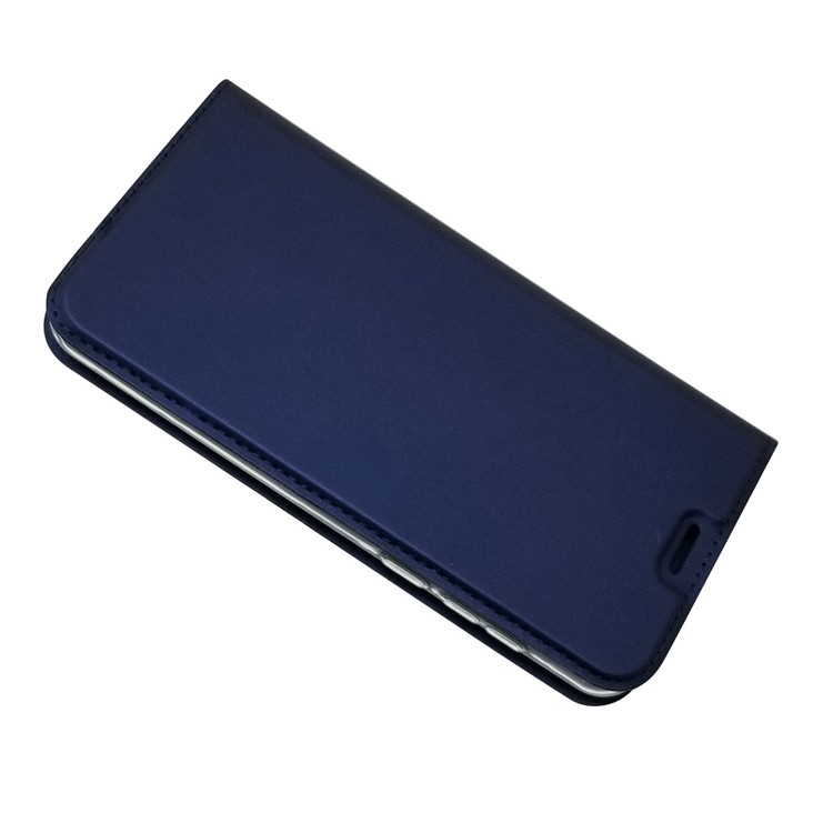 Auto-absorbed Stand Leather Card Holder Protective Shell for Huawei Y5 (2018) / Y5 Prime (2018) / Honor 7s / Play 7 - Dark Blue-3
