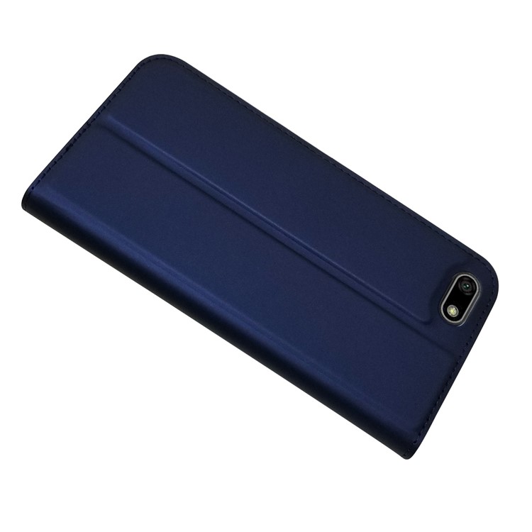 Auto-absorbed Stand Leather Card Holder Protective Shell for Huawei Y5 (2018) / Y5 Prime (2018) / Honor 7s / Play 7 - Dark Blue-4