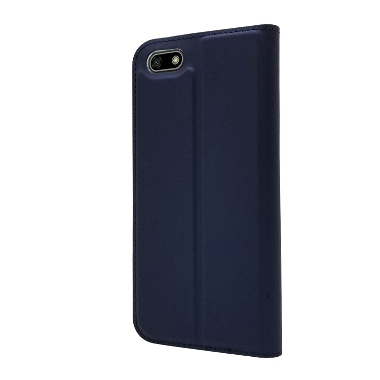 Auto-absorbed Stand Leather Card Holder Protective Shell for Huawei Y5 (2018) / Y5 Prime (2018) / Honor 7s / Play 7 - Dark Blue-8