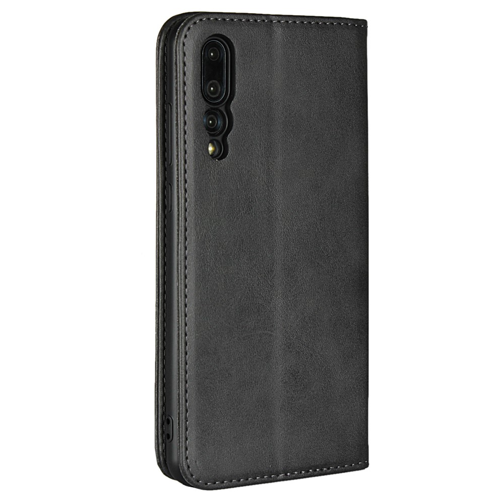 Tampa De Couro Auto-absorvida Carteira Stand Para Huawei P20 Pro - Preto-3
