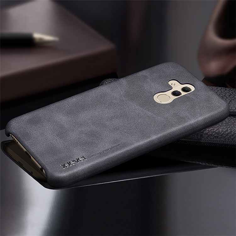 X-LEVEL Vintage Leather Coated PC Protector Cover Shell for Huawei Mate 20 Lite / Maimang 7 - Black