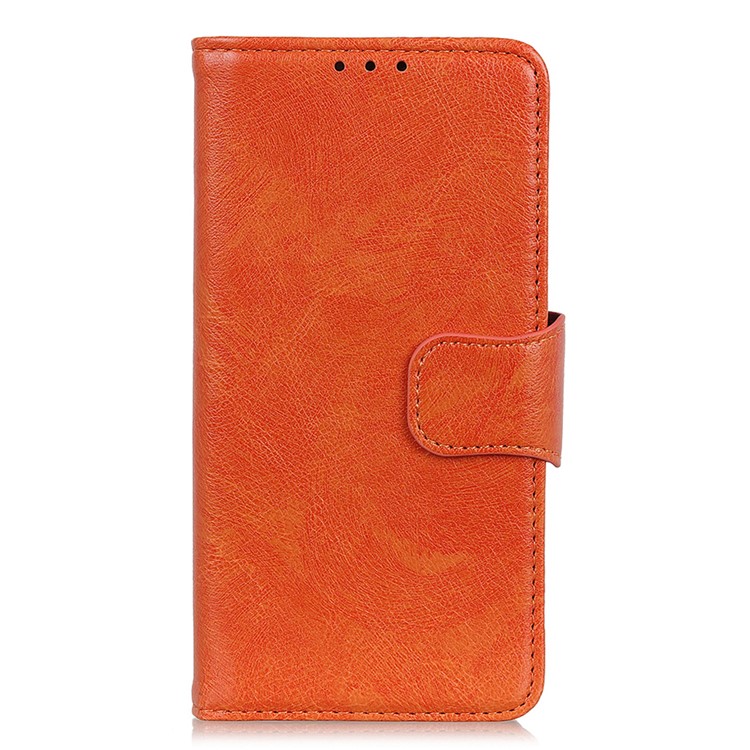 Textured Split Leather Wallet Case Phone Shell for Huawei Honor 10 Lite / P Smart (2019) - Orange-2