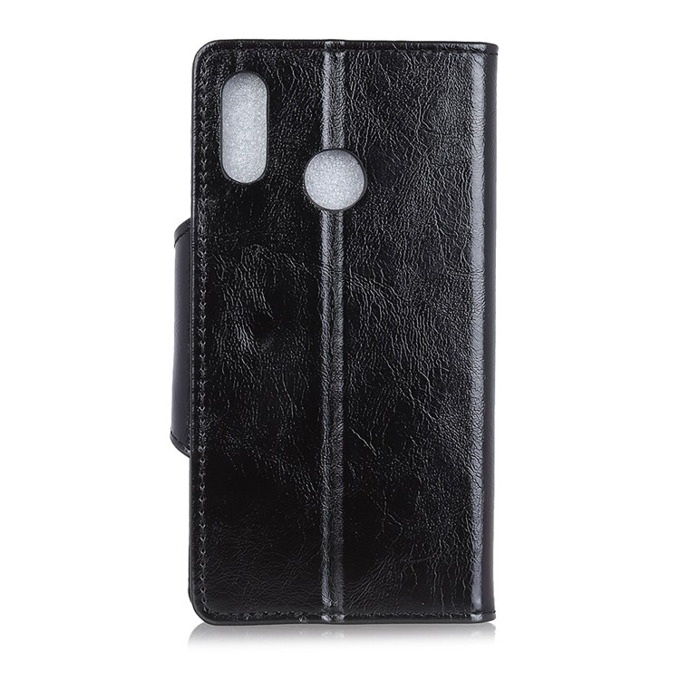 Textured Wallet Stand PU Leather Case for Huawei Honor 10 Lite - Black-3