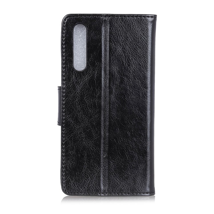 Textured Split Leather Wallet Case for Huawei Honor Magic 2 - Black-3