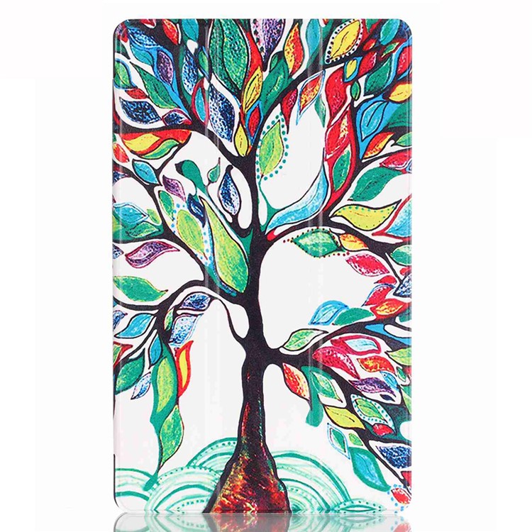 Tri-fold Leather Smart Cover for Huawei MediaPad M2 8.0 - Colored Tree Painting-2