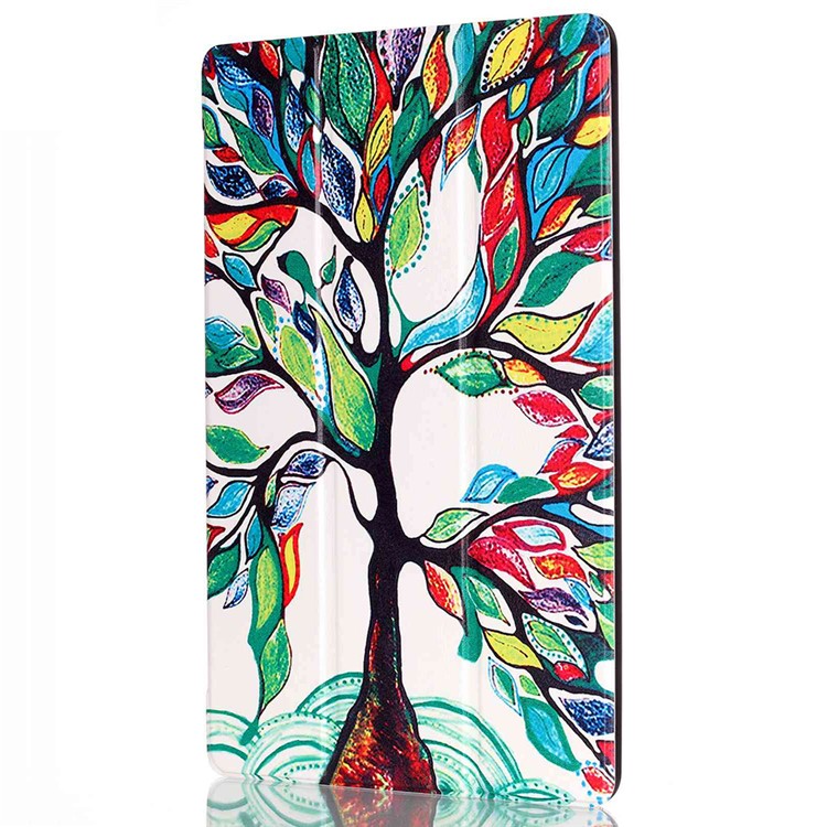 Tri-fold Leather Smart Cover for Huawei MediaPad M2 8.0 - Colored Tree Painting-4
