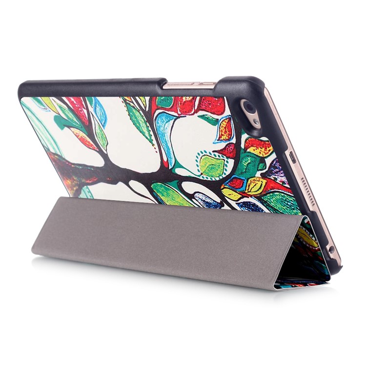 Tri-fold Leather Smart Cover for Huawei MediaPad M2 8.0 - Colored Tree Painting-6