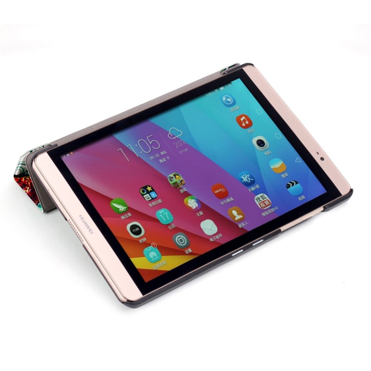 Tri-fold Leather Smart Cover for Huawei MediaPad M2 8.0 - Colored Tree Painting-7