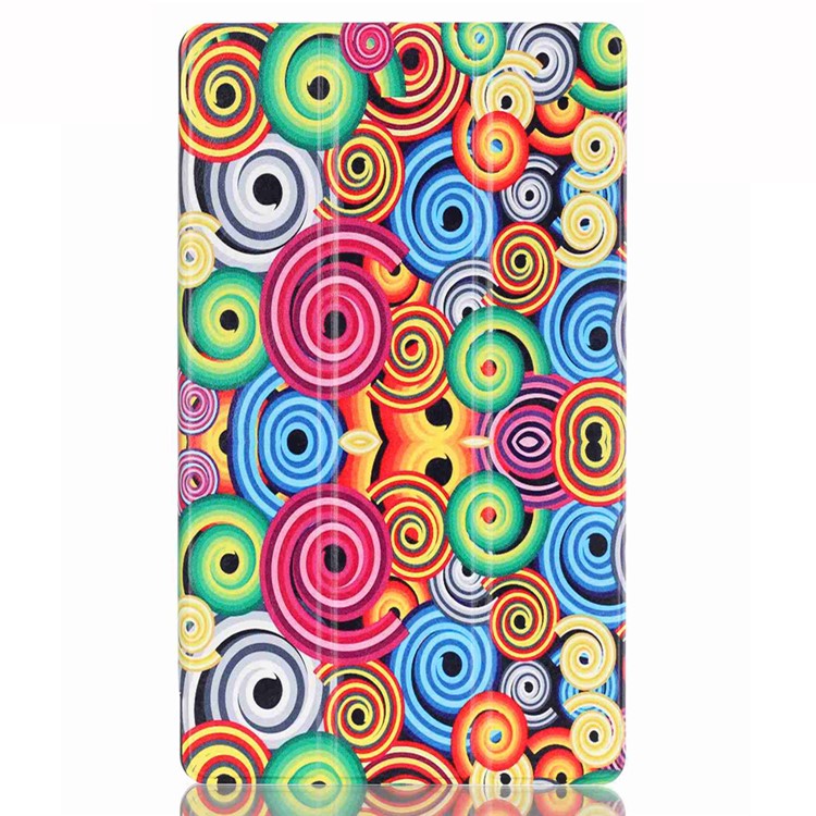 Tri-fold Leather Smart Tablet Case for Huawei MediaPad M2 8.0 - Vortex Pattern-2