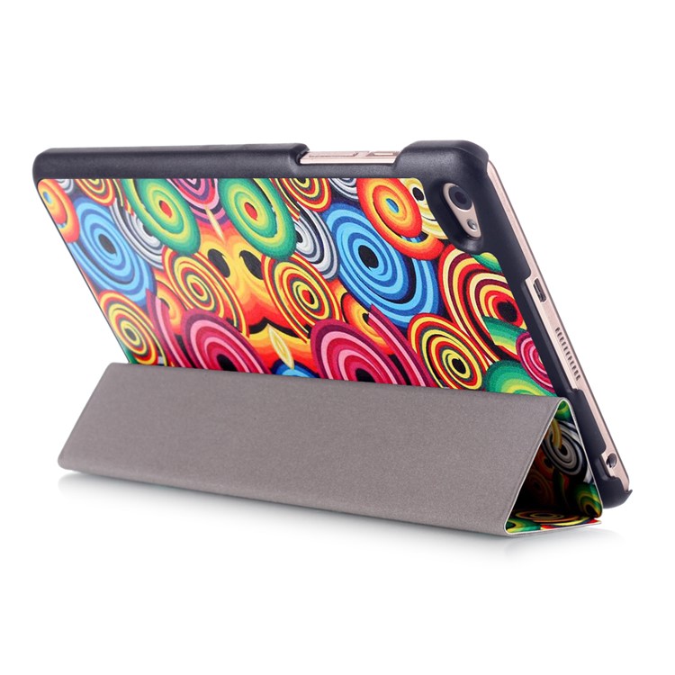 Tri-fold Leather Smart Tablet Case for Huawei MediaPad M2 8.0 - Vortex Pattern-6