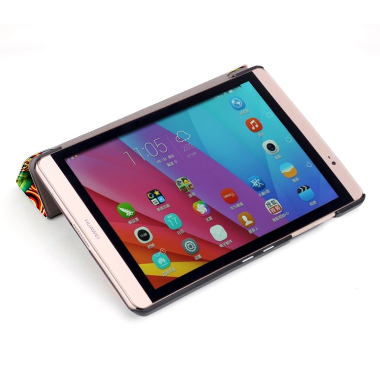 Tri-fold Leather Smart Tablet Case for Huawei MediaPad M2 8.0 - Vortex Pattern-7