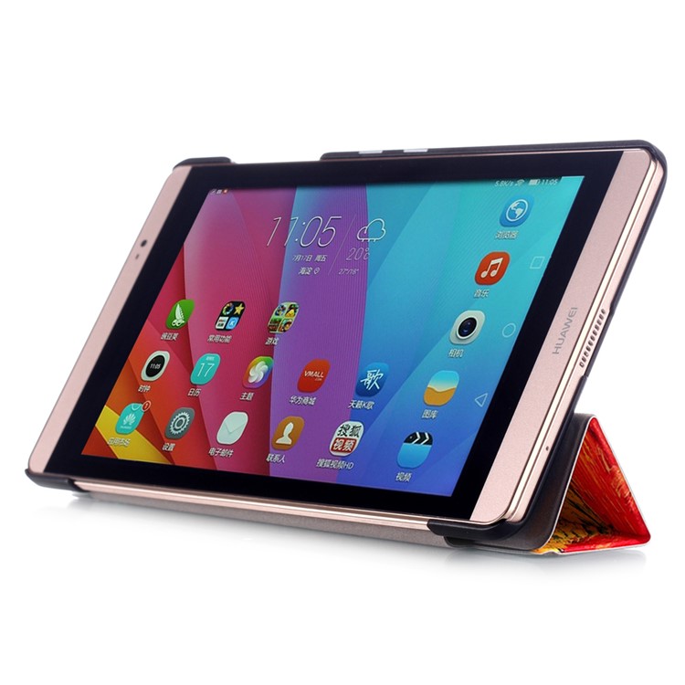 Tri-fold Stand Smart Leather Cover for Huawei MediaPad M2 8.0 - Oil Painting-5