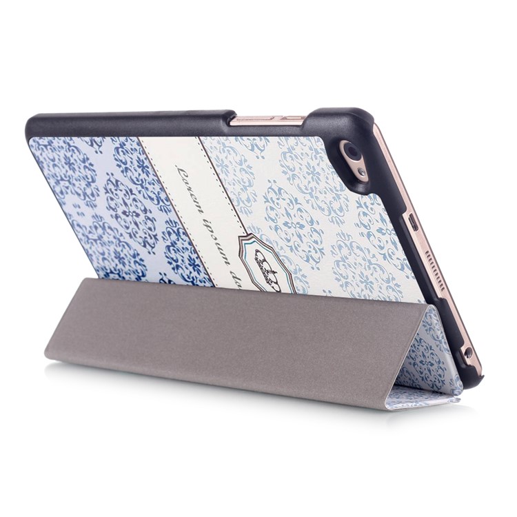 Tri-fold Leather Smart Case for Huawei MediaPad M2 8.0 - Damask Pattern-6