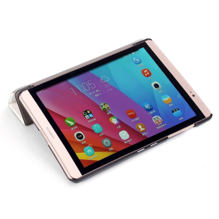 Tri-fold Leather Smart Case for Huawei MediaPad M2 8.0 - Damask Pattern-7