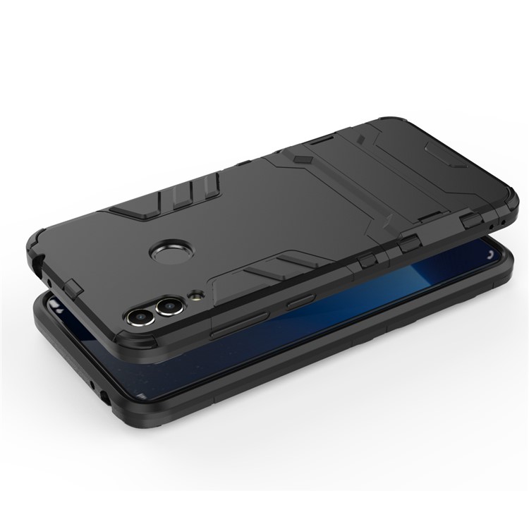 Cool Guard Plastic TPU Hybrid Phone Case with Kickstand for Huawei Honor 8C - Black-5