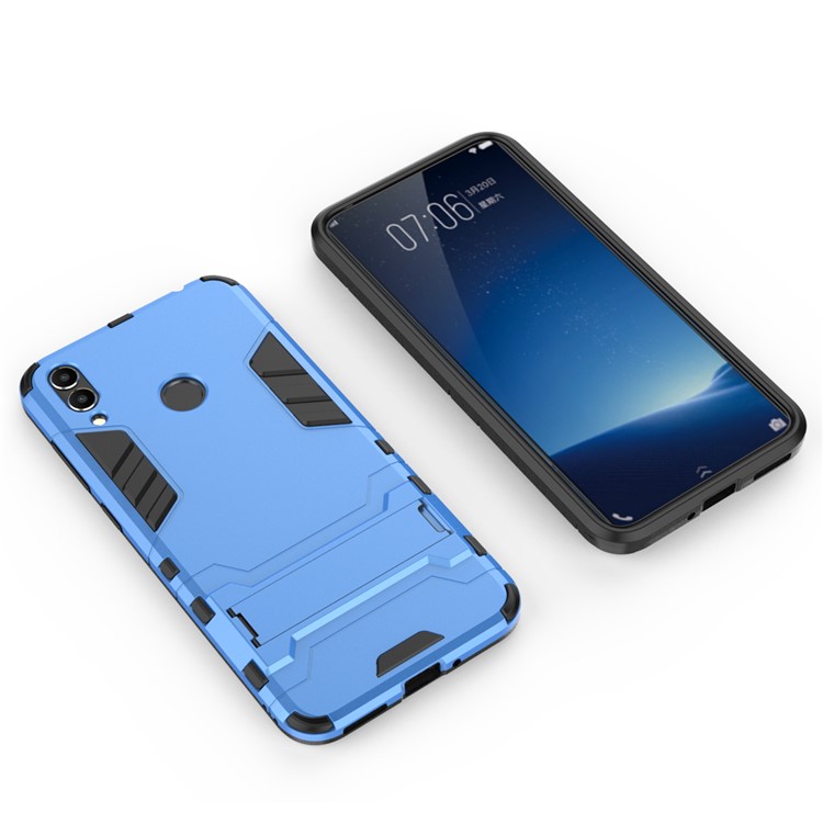 Cool Guard Plastic TPU Hybrid Casing Cover with Kickstand for Huawei Honor 8C - Baby Blue-2