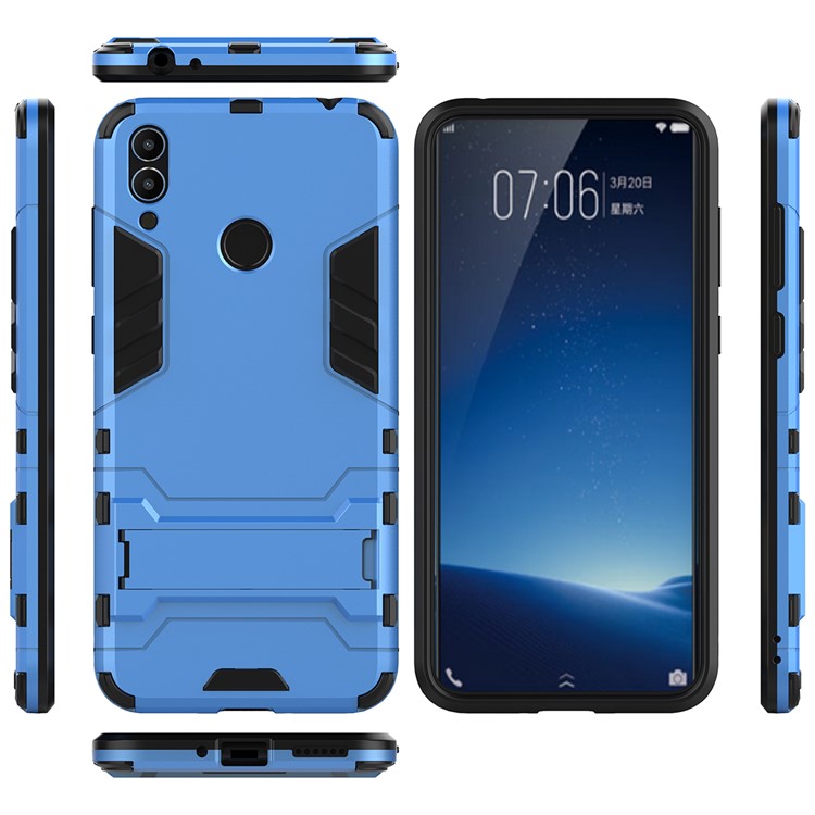 Cool Guard Plastic TPU Hybrid Casing Cover with Kickstand for Huawei Honor 8C - Baby Blue-3