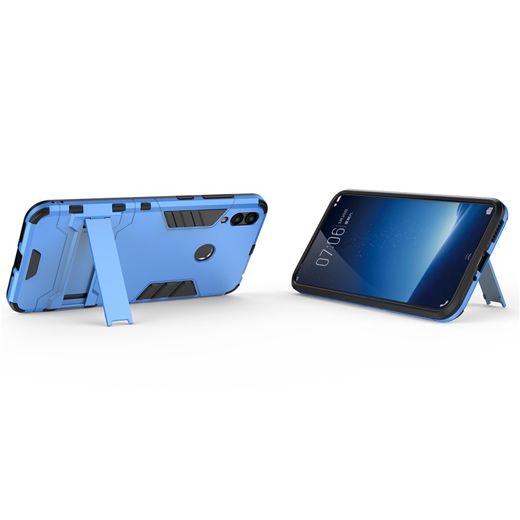 Cool Guard Plastic TPU Hybrid Casing Cover with Kickstand for Huawei Honor 8C - Baby Blue-4