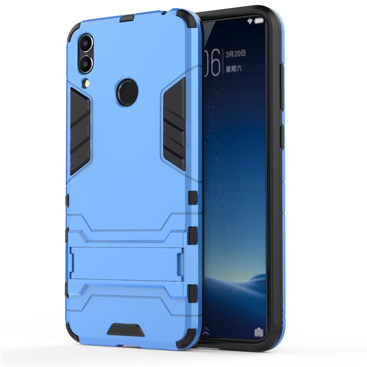 Cool Guard Plastic TPU Hybrid Casing Cover with Kickstand for Huawei Honor 8C - Baby Blue-5