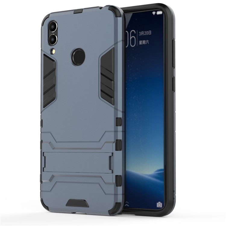 Cool Guard Plastic TPU Hybrid Cover with Kickstand for Huawei Honor 8C - Dark Blue-5
