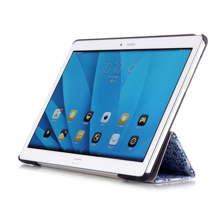 Tri-fold Leather Flip Smart Case for Huawei MediaPad M2 10.0 - Damask Pattern-6