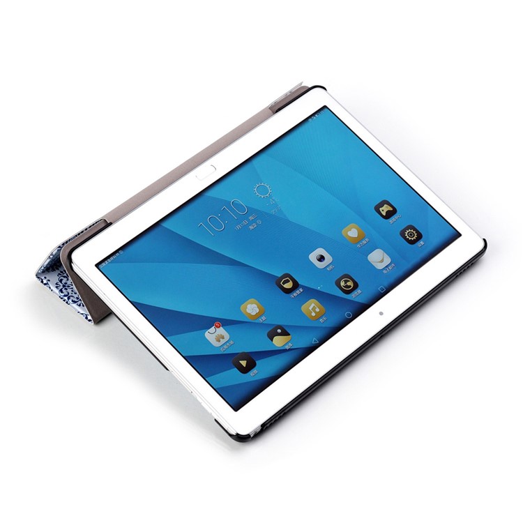 Tri-fold Leather Flip Smart Case for Huawei MediaPad M2 10.0 - Damask Pattern-7