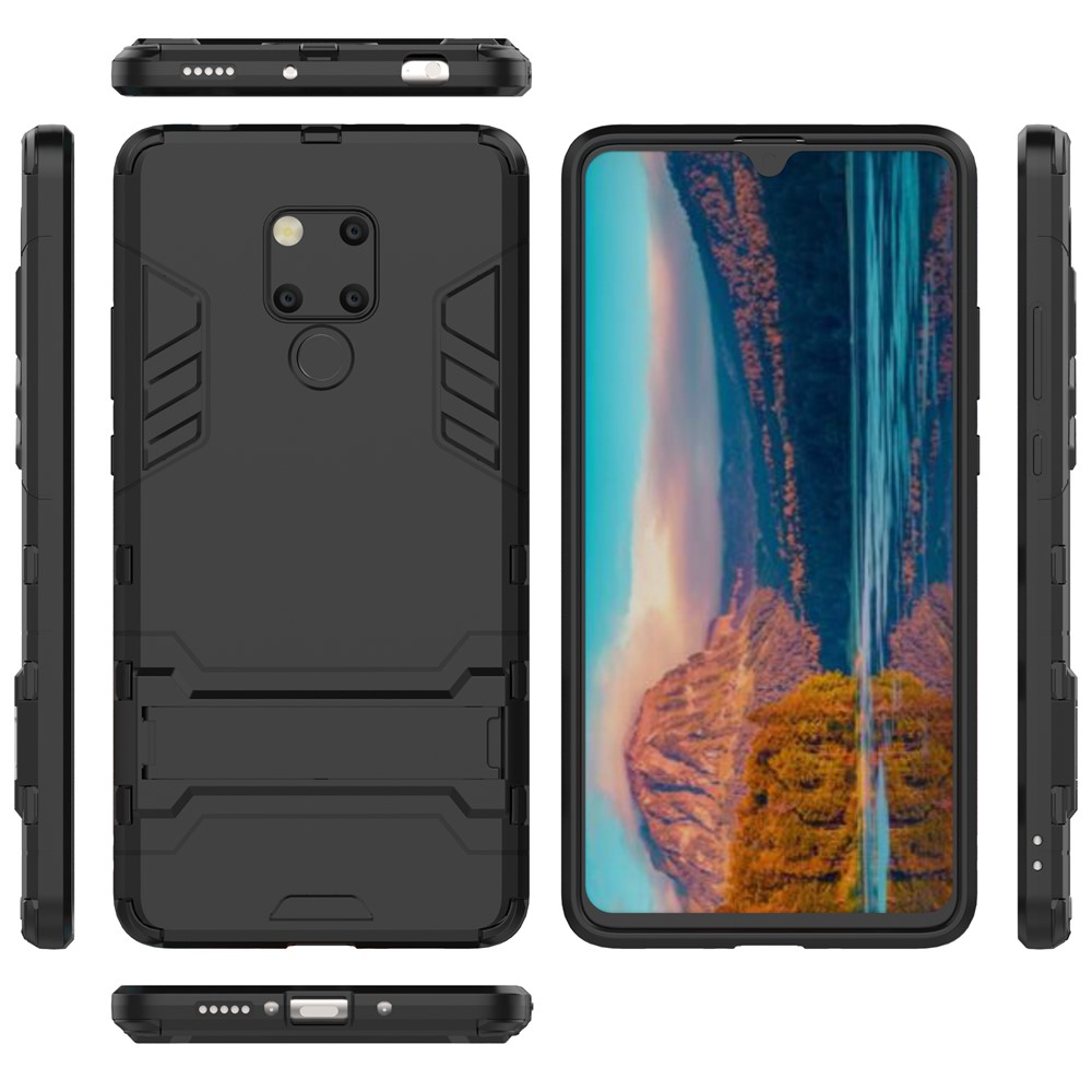 Caixa Híbrida de Plástico + Tpu Com Kickstand Para Huawei Mate 20 X - Preto-5