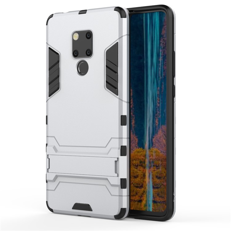 Plastic + TPU Hybrid Cover with Kickstand for Huawei Mate 20 X - Silver-5