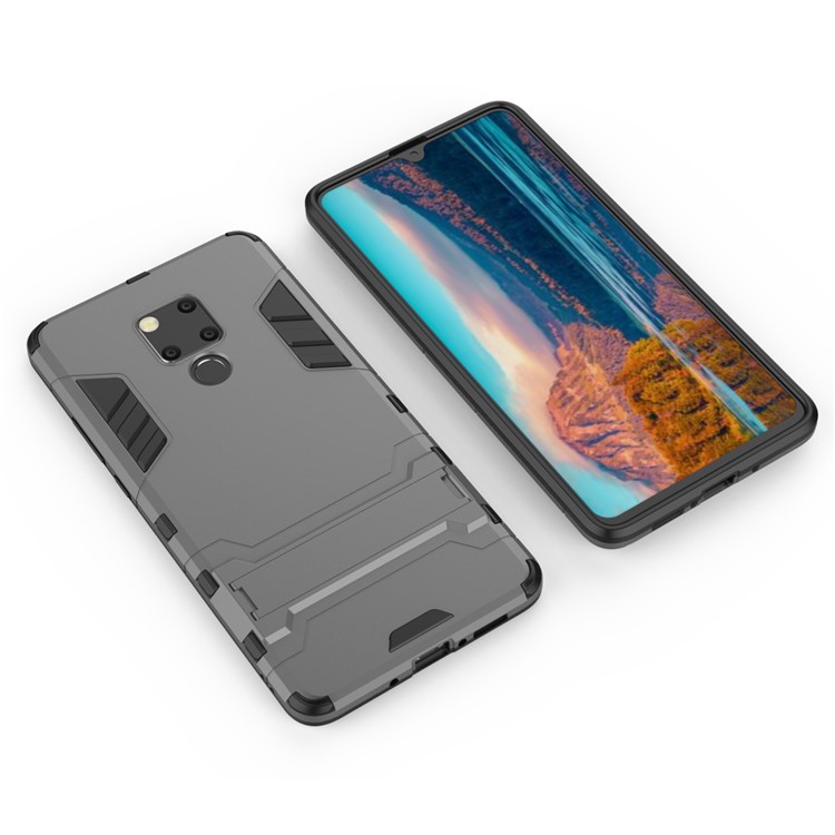 Plastic + TPU Hybrid Shell with Kickstand for Huawei Mate 20 X - Grey-4