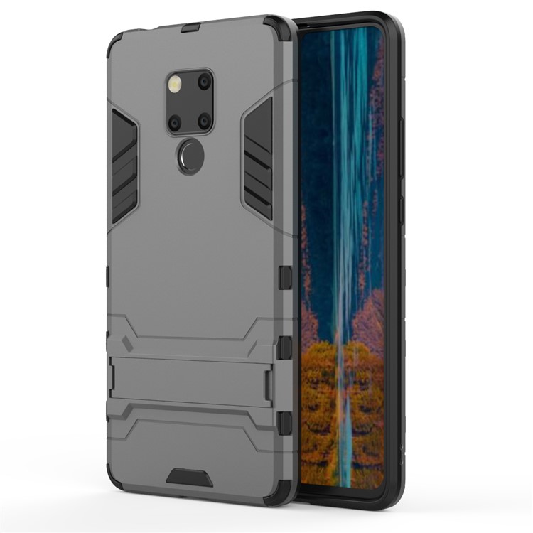 Plastic + TPU Hybrid Shell with Kickstand for Huawei Mate 20 X - Grey-5