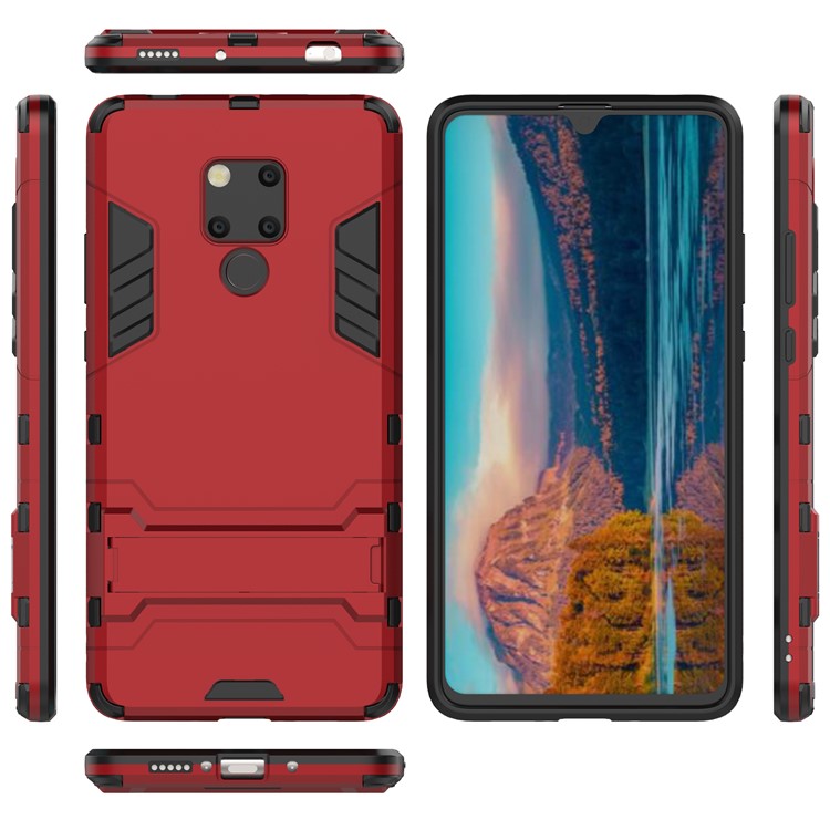 Plastik + TPU Hybridabdeckung Mit Kickstand Für Huawei Mate 20 X - Rot-2