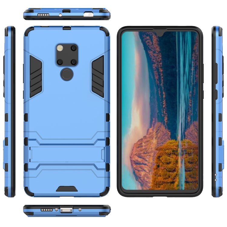 Plastic + TPU Hybrid Cover Shell Case with Kickstand for Huawei Mate 20 X - Baby Blue-2