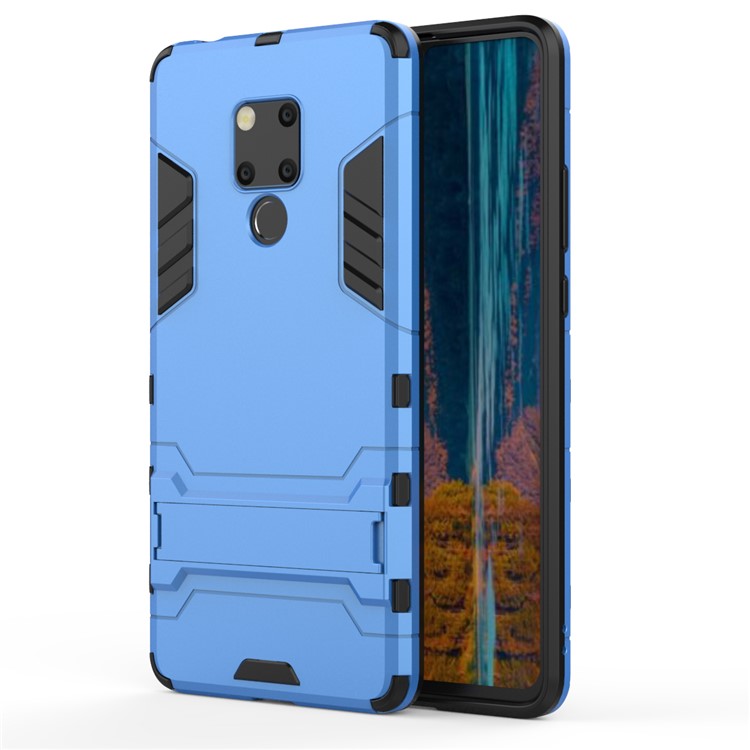 Plastic + TPU Hybrid Cover Shell Case with Kickstand for Huawei Mate 20 X - Baby Blue-4