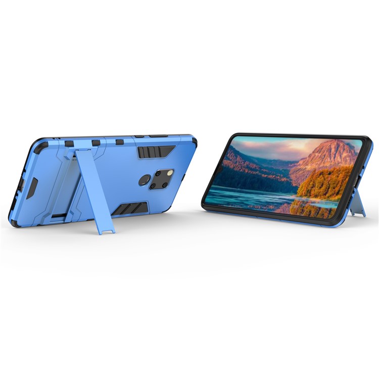 Plastic + TPU Hybrid Cover Shell Case with Kickstand for Huawei Mate 20 X - Baby Blue-5