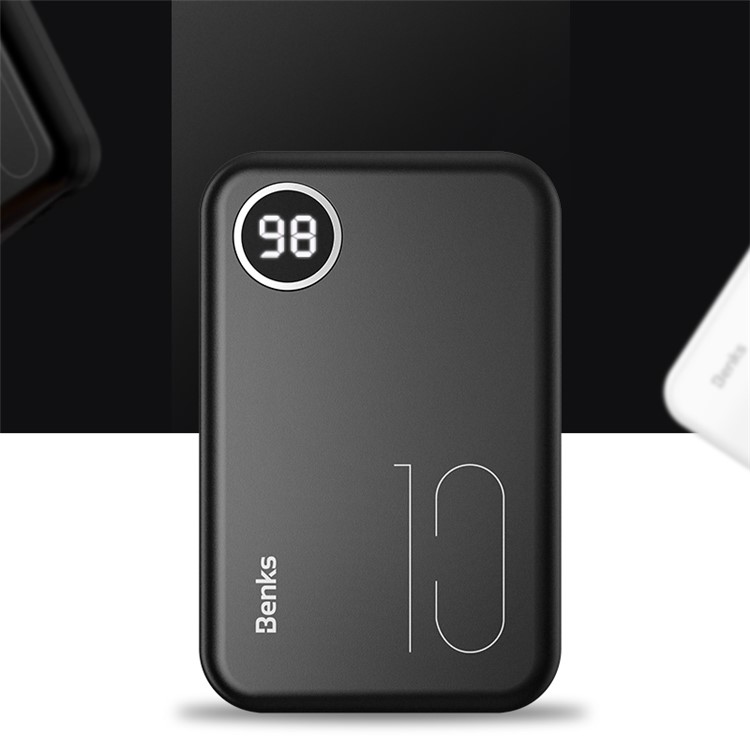 BENKS 10000mah Duale, Tragbare USB-Powerbank Mit 8-Pin / Typ-C / Micro-USB-Eingängen - Schwarz-1