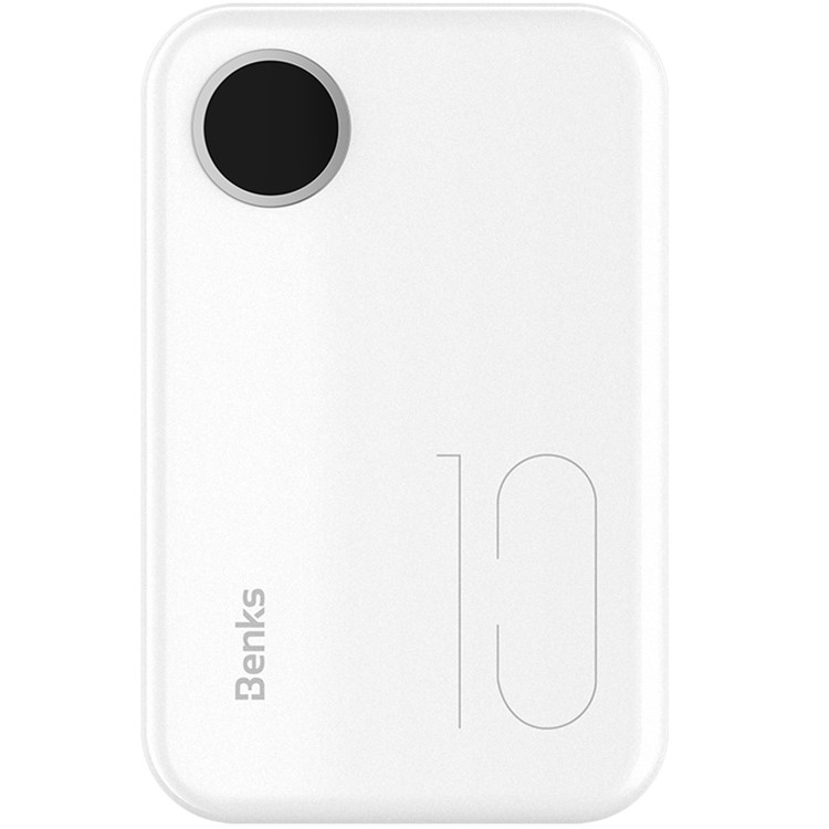 BENKS 10000mAh Dual USB Power Bank Charger Digital Display Smart Identification - White-3