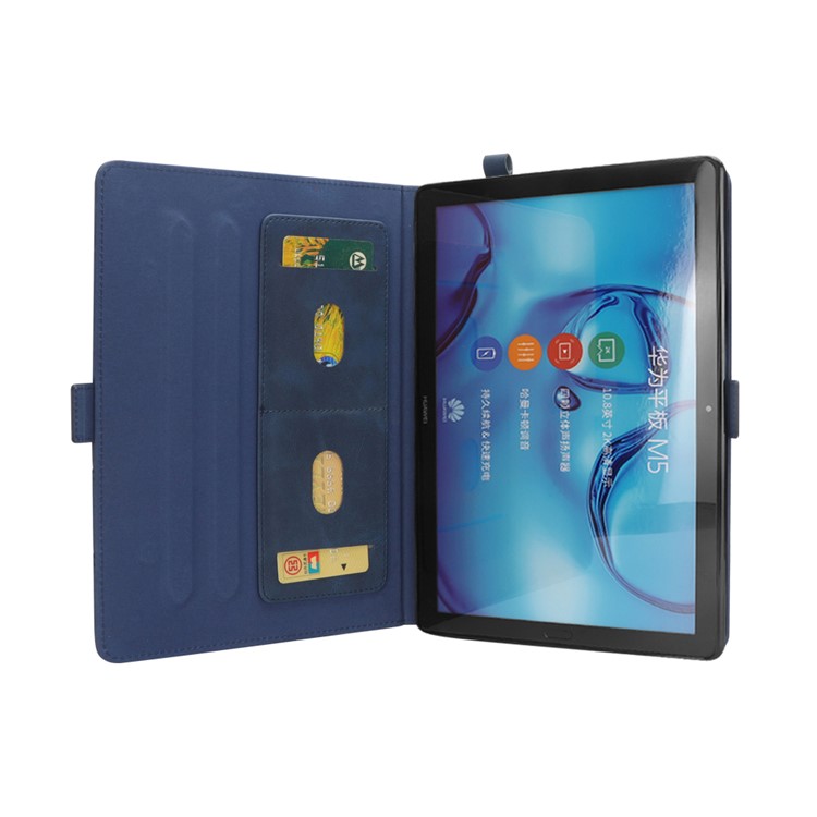 Flip Card Slots Stand Leather Tablet Case for Huawei Mediapad M5 Pro 10.8 inch - Blue-5