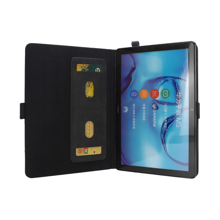 Flip-Card-Steckplätze Stehen Leder Tablet-Schale Für Huawei Mediapad M5 Pro 10,8 Zoll - Schwarz-4