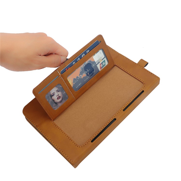 Flip Card Slots Stand Leather Tablet Accessory Shell for Huawei Mediapad M5 Pro 10.8 inch - Brown-10